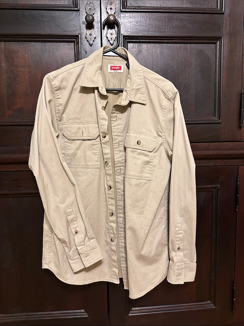 Wrangler Sandstone Shirt Jacket - Lightweight Button Front